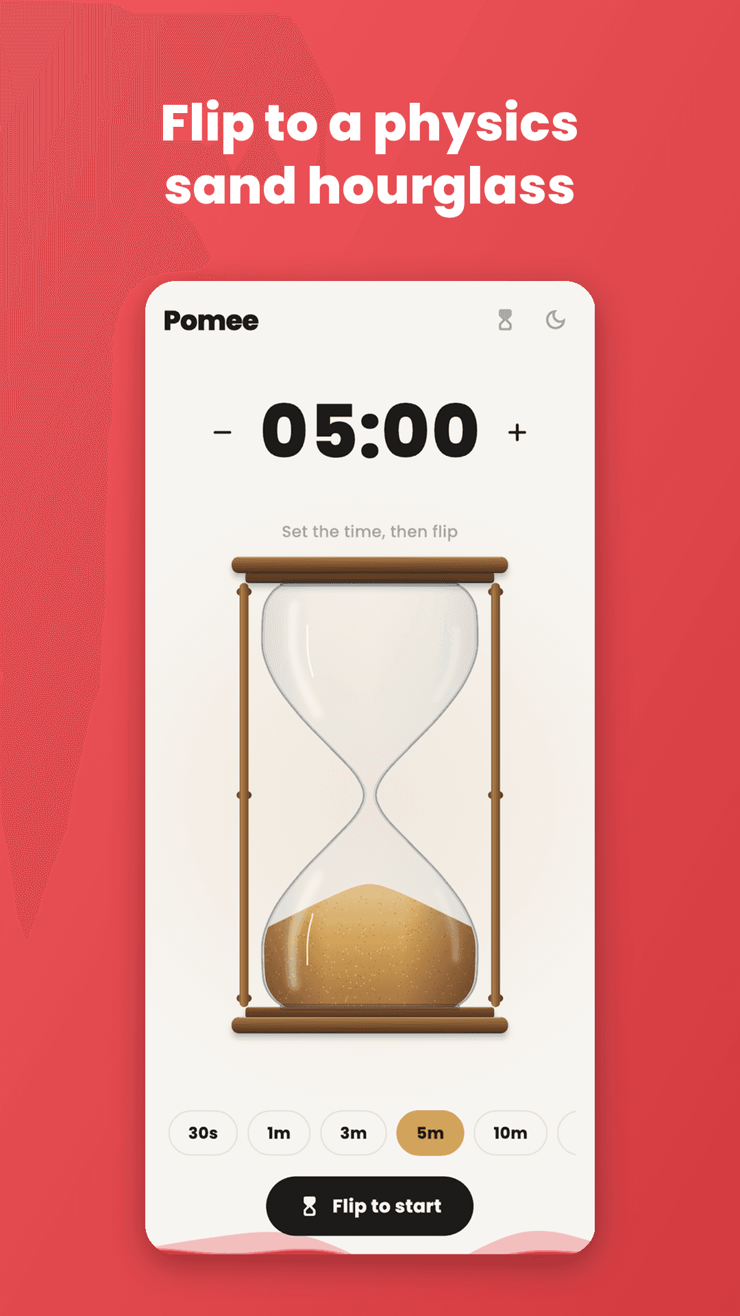 Hourglass mode, light theme
